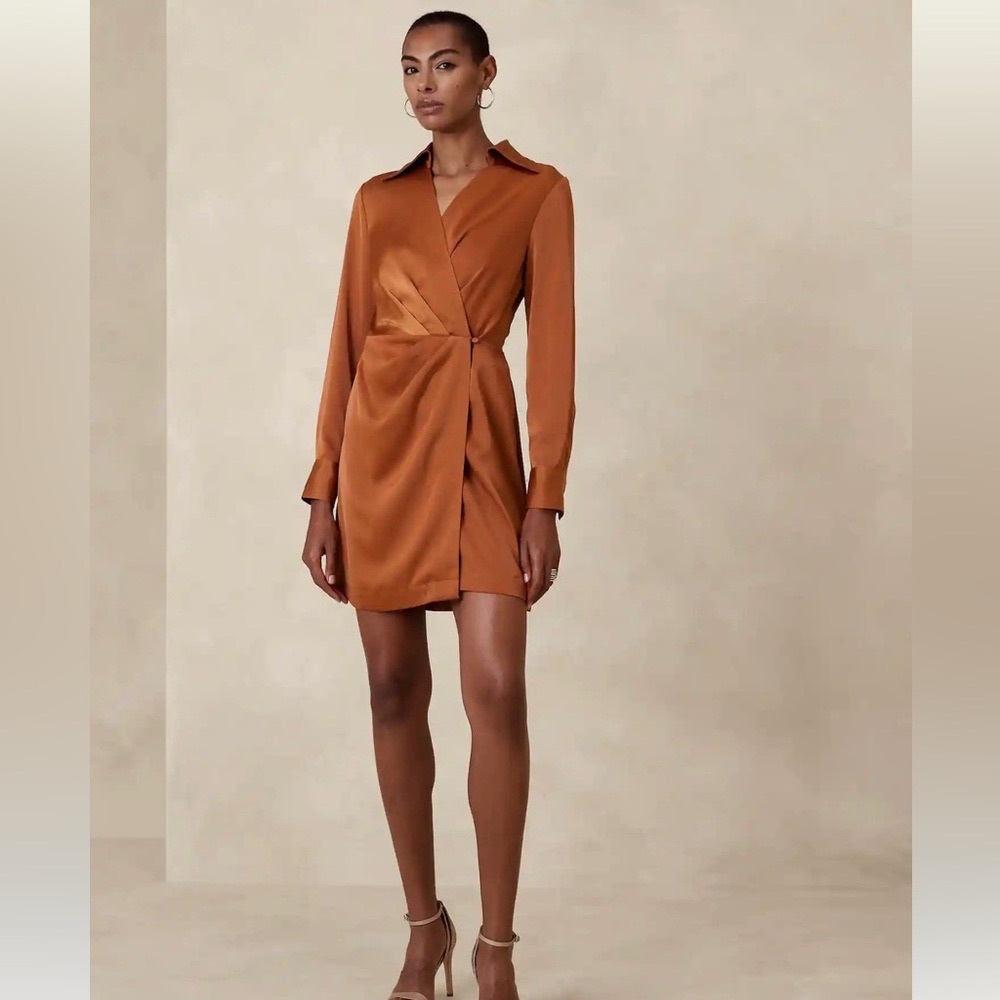 Banana Republic satin wrap dress